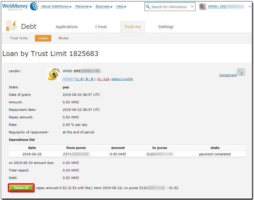 Debt How To Use WebMoney Debt Service 